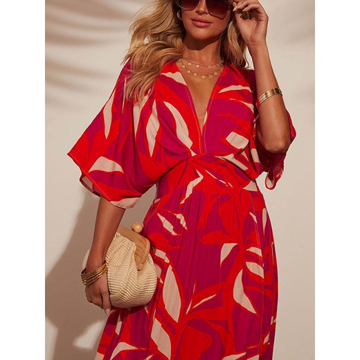 LA Angels Sukienka w kolorze kremowo-fioletowo-czerwonym La Angels S Limango Polska okazja