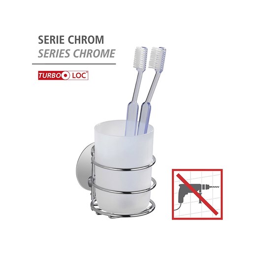 Wenko Kubek łazienkowy w kolorze srebrno-białym - 7,5 x 10 x 9 cm Wenko onesize okazja Limango Polska