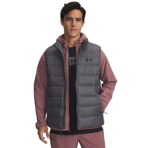 Męski bezrękawnik z puchem naturalnym Under Armour Legend Down Vest - szary ze sklepu Sportstylestory.com w kategorii Kamizelki męskie - zdjęcie 185504445