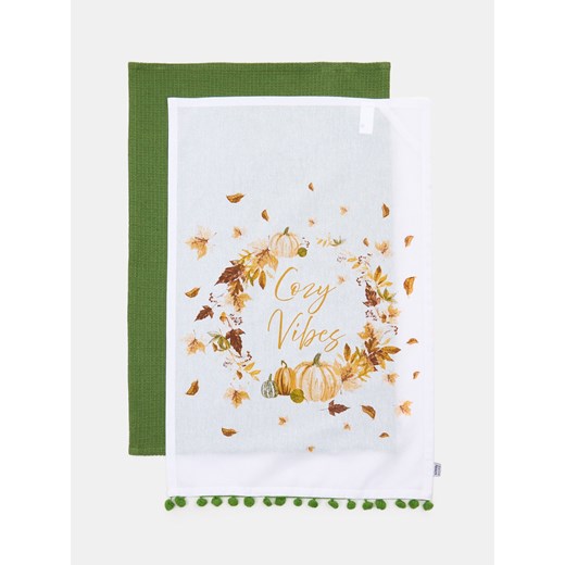 Sinsay - Ścierki kuchenne 2 pack - kremowy Sinsay One Size Sinsay