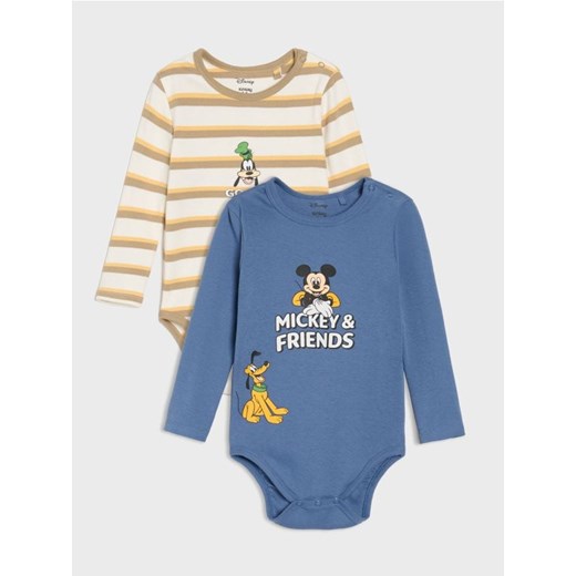 Sinsay - Body 2 pack Mickey Mouse - mid blue - id: 803EM-52X - marki Sinsay - 185506607 Sinsay - Body 2 pack Mickey Mouse - mid blue ze sklepu Sinsay w kategorii Body niemowlęce - zdjęcie 185506607