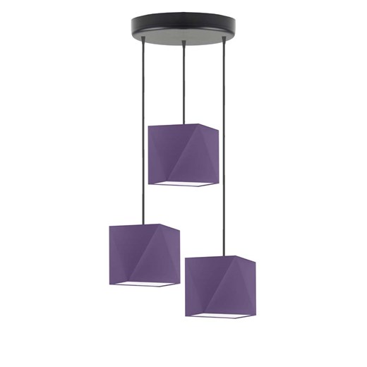 Fioletowa 3 punktowa lampa wisząca kaskadowa MAJORKA na okrągłej podsufitce ze sklepu Lysne w kategorii Lampy dziecięce - zdjęcie 185506768