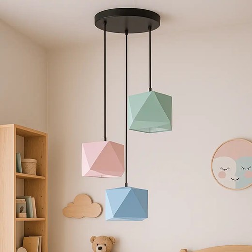 Kolorowa 3 punktowa lampa wisząca do pokoju dziecięcego MAJORKA ze sklepu Lysne w kategorii Lampy dziecięce - zdjęcie 185506817