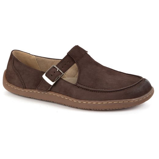 Damskie buty barefoot skórzane Olivier 1295 klamerka brązowe ze sklepu butyolivier w kategorii Półbuty damskie - zdjęcie 185506969