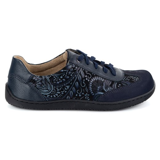 Buty barefoot damskie skórzane minimalistyczne OLIVIER 1287 granatowe ze sklepu butyolivier w kategorii Półbuty damskie - zdjęcie 185506996