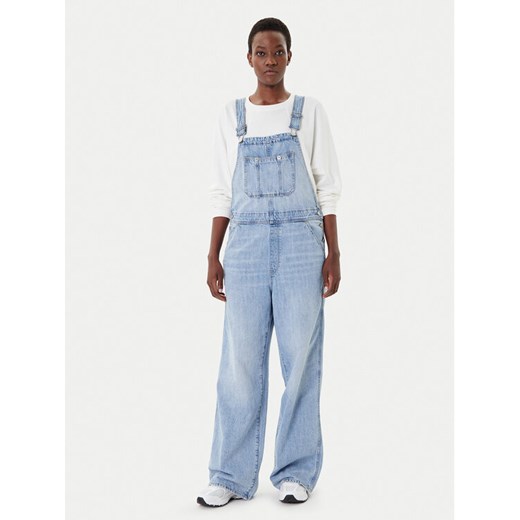 G-Star Raw Ogrodniczki D24398-D536 Niebieski Straight Fit ze sklepu MODIVO w kategorii Jeansy damskie - zdjęcie 185507546