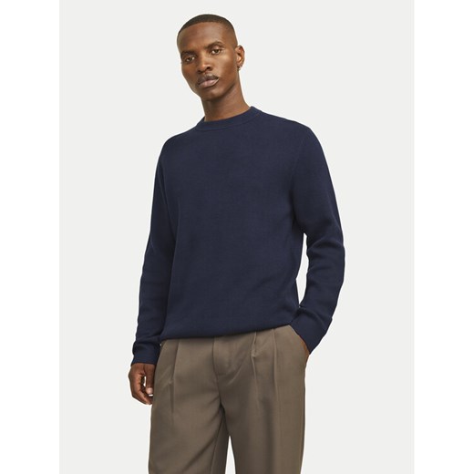 Jack&Jones Sweter Merino 12216817 Granatowy Regular Fit ze sklepu MODIVO w kategorii Swetry męskie - zdjęcie 185507556