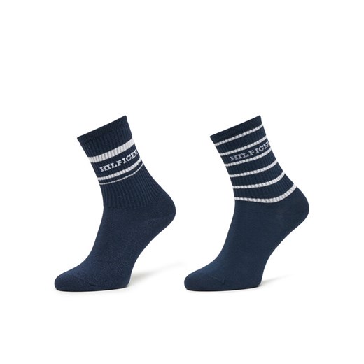 Tommy Hilfiger Zestaw 2 par wysokich skarpet damskich 701236457 Granatowy ze sklepu MODIVO w kategorii Skarpetki damskie - zdjęcie 185507637