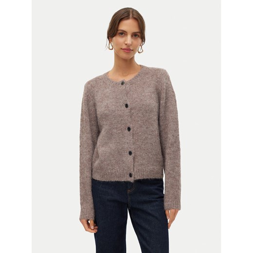 Vero Moda Kardigan Novah 10320496 Brązowy Regular Fit ze sklepu MODIVO w kategorii Swetry damskie - zdjęcie 185507647