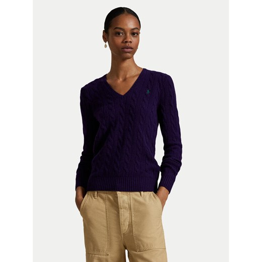 Polo Ralph Lauren Sweter 211971866010 Fioletowy Slim Fit ze sklepu MODIVO w kategorii Swetry damskie - zdjęcie 185507658