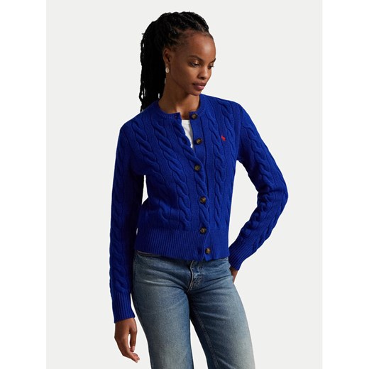 Polo Ralph Lauren Kardigan 211972104010 Niebieski Slim Fit ze sklepu MODIVO w kategorii Swetry damskie - zdjęcie 185510407