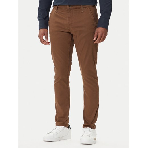 G-Star Raw Chinosy Chino 3.0 D25179-C105 Brązowy Slim Fit ze sklepu MODIVO w kategorii Spodnie męskie - zdjęcie 185510467