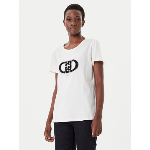 Liu Jo Sport T-Shirt TF5280 JS923 Écru Regular Fit ze sklepu MODIVO w kategorii Bluzki damskie - zdjęcie 185510475