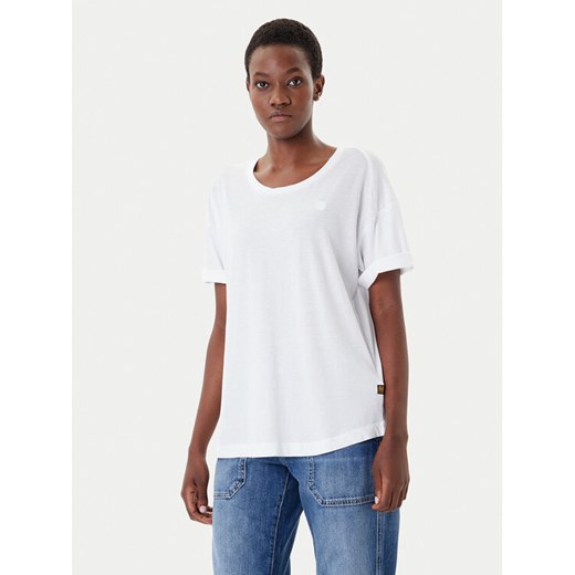 G-Star Raw T-Shirt Rolled Up D24524-4107 Biały Loose Fit ze sklepu MODIVO w kategorii Bluzki damskie - zdjęcie 185510619