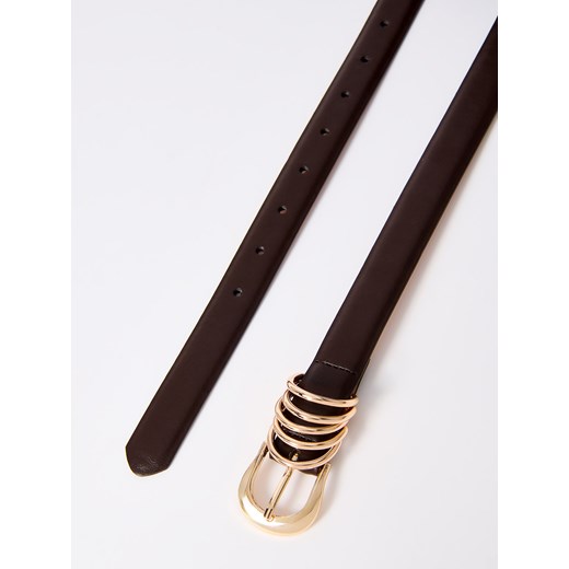 Mohito - Ciemnobrązowy pasek z klamrą - ciemno brązowy Mohito M Mohito