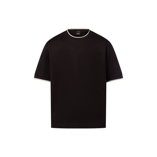 BOSS Koszulka męska - Tames Mężczyźni Bawełna czarny jednolity ze sklepu vangraaf w kategorii T-shirty męskie - zdjęcie 185512437