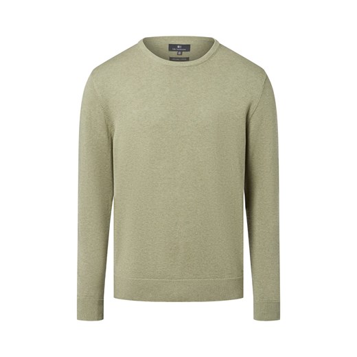 Nils Sundström Męski sweter Mężczyźni Bawełna trzcinowy marmurkowy ze sklepu vangraaf w kategorii Swetry męskie - zdjęcie 185512456