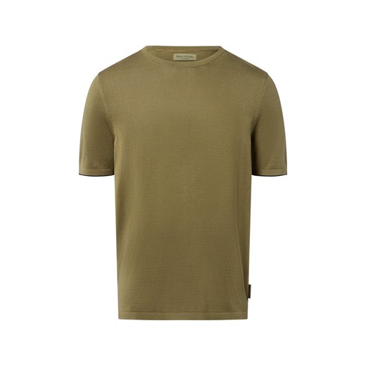 Marc O'Polo Męska koszula z cienkiej dzianiny Mężczyźni Bawełna oliwkowy jednolity ze sklepu vangraaf w kategorii T-shirty męskie - zdjęcie 185512468
