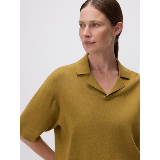 Reserved - Bluzka z reglanowym rękawem - warm olive Reserved S Reserved