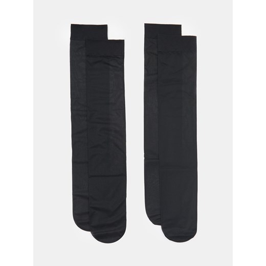 Sinsay - Podkolanówki 2 pack - czarny Sinsay One Size Sinsay