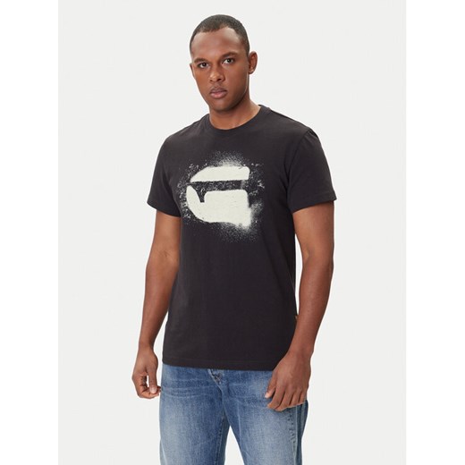 G-Star Raw T-Shirt Spray Logo D26833-D101 Czarny Regular Fit ze sklepu MODIVO w kategorii T-shirty męskie - zdjęcie 185514135