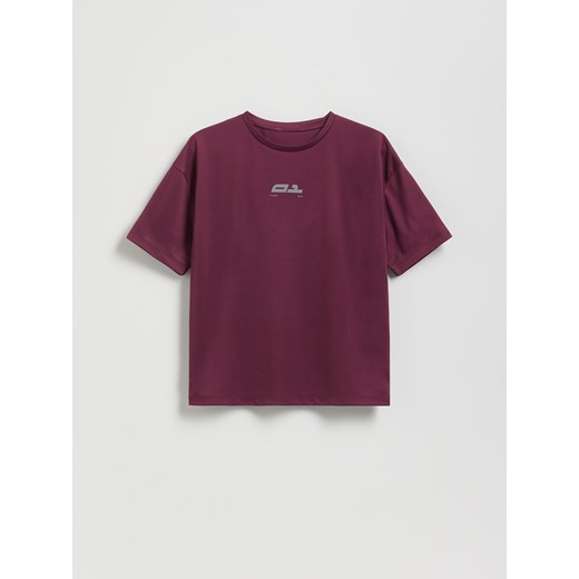 Reserved - Szybkoschnący t-shirt z nadrukiem - bordowy ze sklepu Reserved w kategorii T-shirty chłopięce - zdjęcie 185514579