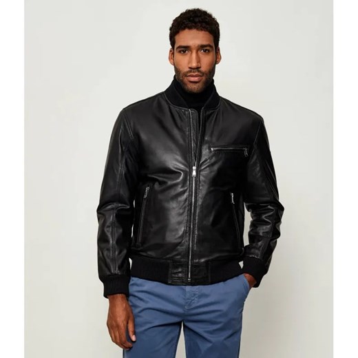 Joop! Jeans Skórzana kurtka bomber Soan | Regular Fit | z dodatkiem wełny ze sklepu Gomez Fashion Store w kategorii Kurtki męskie - zdjęcie 185515137