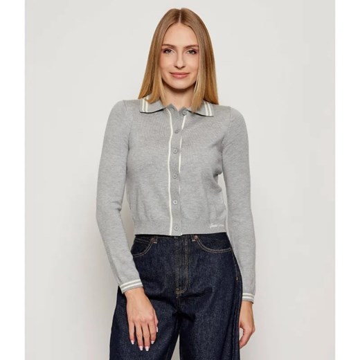 Guess Jeans Kardigan | Cropped Fit | z dodatkiem wełny ze sklepu Gomez Fashion Store w kategorii Swetry damskie - zdjęcie 185515148