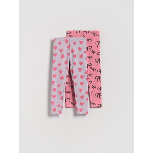 Reserved - Bawełniane legginsy 2 pack - wielobarwny ze sklepu Reserved w kategorii Spodnie dziewczęce - zdjęcie 185516475