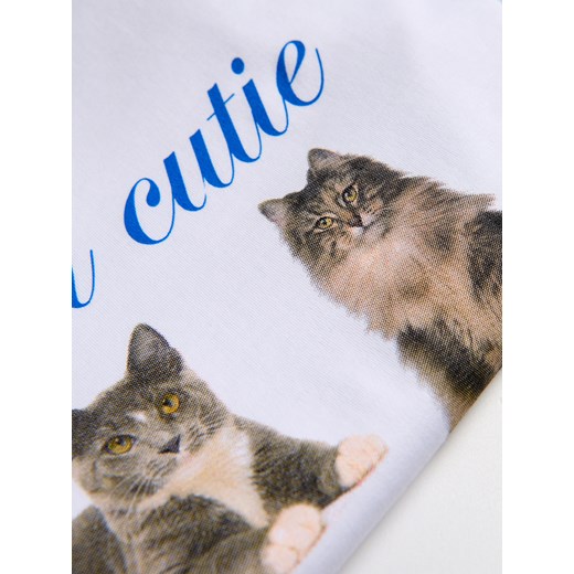 Reserved - T-shirt z nadrukiem - biały Reserved M Reserved