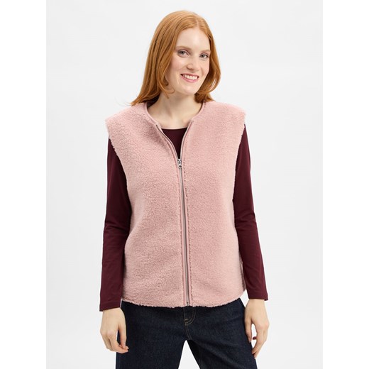 Marie Lund Damska kamizelka z pluszowym futerkiem Kobiety brudny róż jednolity ze sklepu vangraaf w kategorii Kamizelki damskie - zdjęcie 185516488