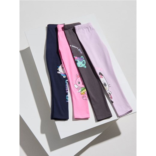 Sinsay - Bawełniane legginsy Gabby's Dollhouse 4 pack - wielobarwny ze sklepu Sinsay w kategorii Spodnie dziewczęce - zdjęcie 185518808