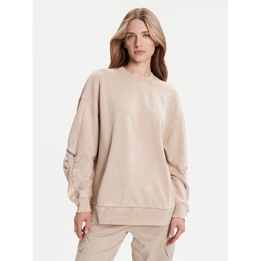 G-Star Raw Bluza Washed 3D D27738-D969 Beżowy Oversize ze sklepu MODIVO w kategorii Bluzy damskie - zdjęcie 185521678