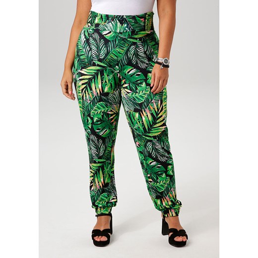 Aniston Spodnie w kolorze czarno-zielonym Aniston 44 wyprzedaż Limango Polska