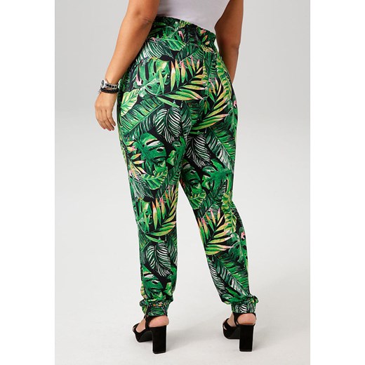 Aniston Spodnie w kolorze czarno-zielonym Aniston 44 okazja Limango Polska