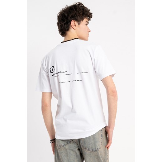 Biały t-shirt z autorską grafiką z tyłu, kolor - biały, rozmiar - 170 ze sklepu REPORTER w kategorii T-shirty chłopięce - zdjęcie 185522829