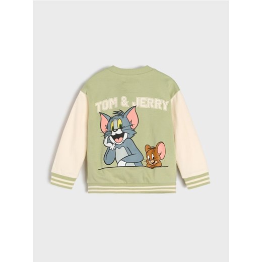 Sinsay - Bluza z nadrukiem na plecach Tom and Jerry - zielony ze sklepu Sinsay w kategorii Bluzy dziewczęce - zdjęcie 185524118