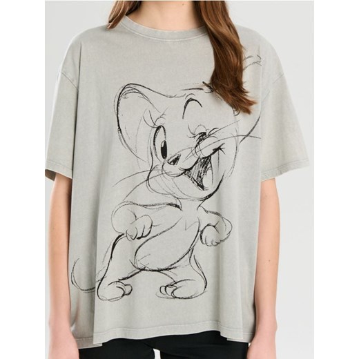 Sinsay - Koszulka Tom and Jerry - szary ze sklepu Sinsay w kategorii Bluzki damskie - zdjęcie 185524156