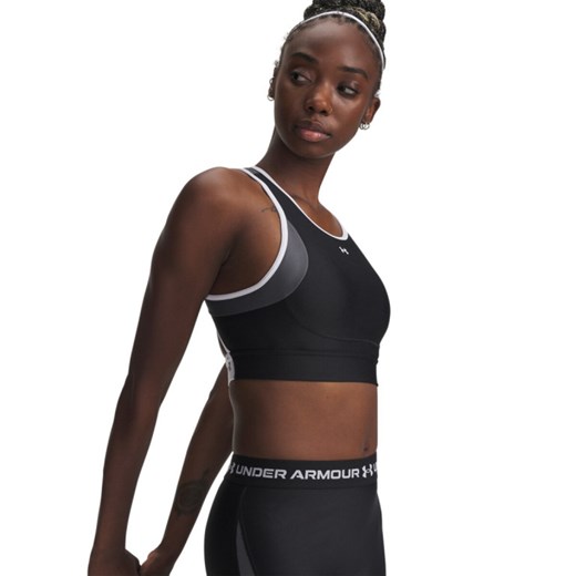 Damski biustonosz treningowy Under Armour UA Crossback Mid Open Back - czarny ze sklepu Sportstylestory.com w kategorii Biustonosze - zdjęcie 185524655