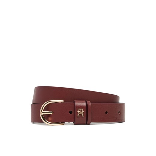 Pasek Damski Tommy Hilfiger Essential Effortless 2.5 Go AW0AW16836 Bordowy ze sklepu eobuwie.pl w kategorii Paski damskie - zdjęcie 185525396