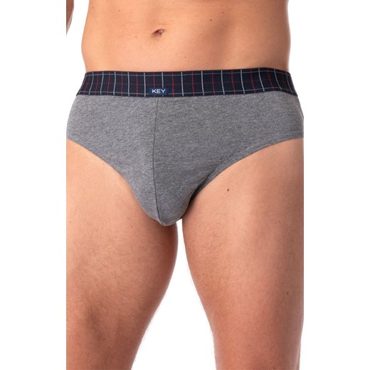 2-pack bawełniane slipy męskie MPP 407, Kolor granatowo-szary, Rozmiar M, Key ze sklepu Intymna w kategorii Majtki męskie - zdjęcie 185526275