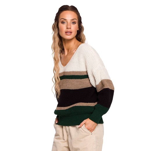 made of emotion Sweter w kolorze beżowo-czarnym ze wzorem ze sklepu Limango Polska w kategorii Swetry damskie - zdjęcie 185527139