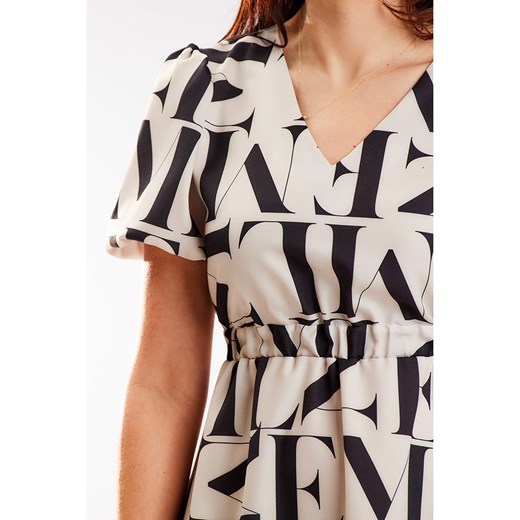 Awama Sukienka w kolorze beżowo-czarnym S okazja Limango Polska