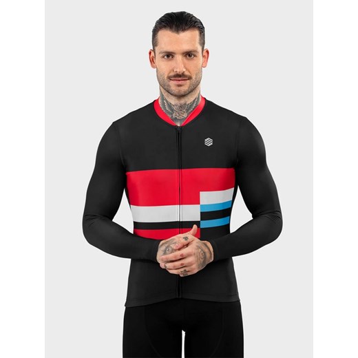 Siroko Koszulka kolarska &quot;M2 Riemst&quot; w kolorze czarno-czerwono-błękitnym ze sklepu Limango Polska w kategorii T-shirty męskie - zdjęcie 185527795