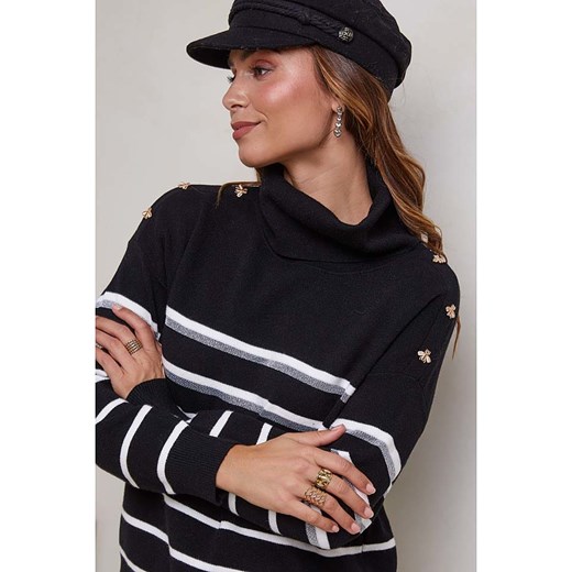 Soft Cashmere Golf w kolorze czarno-białym Soft Cashmere 38/40 Limango Polska promocja