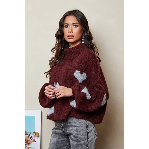 Joséfine Sweter w kolorze bordowym Joséfine L Limango Polska okazyjna cena