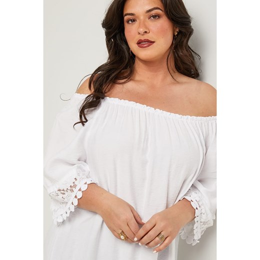 Curvy Lady Bluzka w kolorze białym Curvy Lady 44/46 Limango Polska wyprzedaż