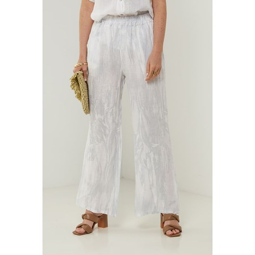 Rodier Lin Lniane spodnie w kolorze białym ze sklepu Limango Polska w kategorii Spodnie damskie - zdjęcie 185530917