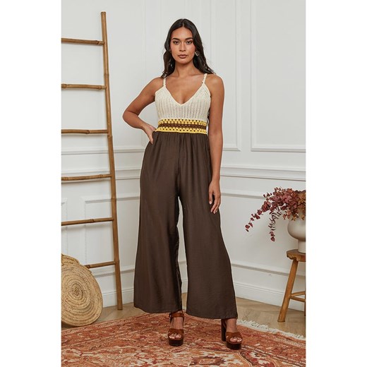 La Compagnie Du Lin Kombinezon w kolorze kremowo-brązowym La Compagnie Du Lin XL okazyjna cena Limango Polska