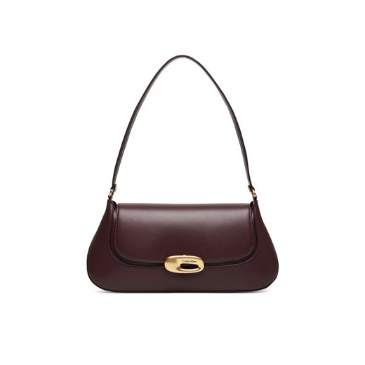 Torebka Calvin Klein Hardware Flap Shoulder Bag LV04F3146G Bordowy ze sklepu eobuwie.pl w kategorii Listonoszki - zdjęcie 185532378